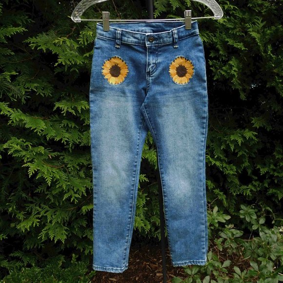 Gymboree Other - Gymboree Girls sz-8 Adjustable Waist Sunflower Skinny Jeans